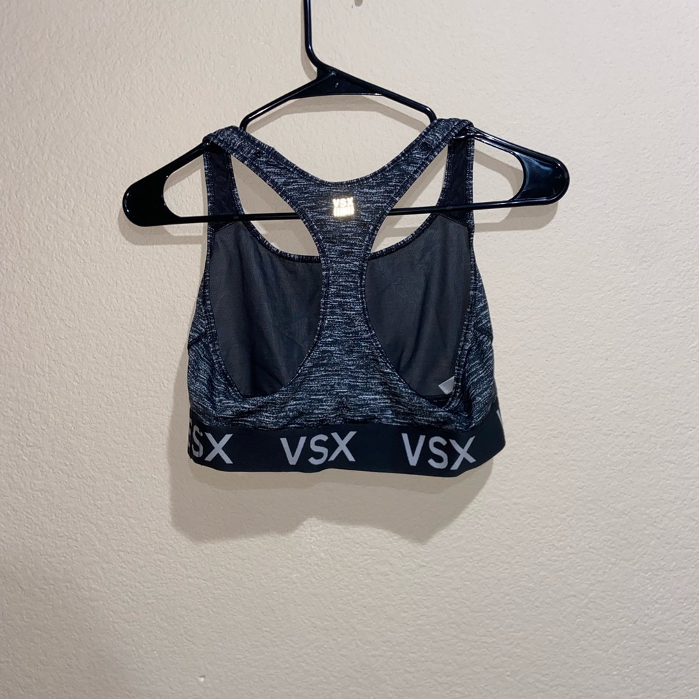 VSX grey sports bra racerback sleeveless super cute crop top fitness active wear - Picture 4 of 9